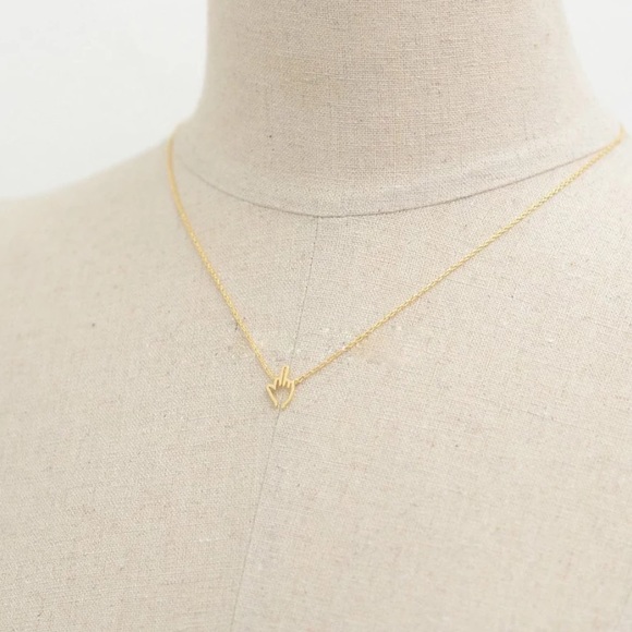 NEW Gold Middle Finger FU Necklace - Picture 4 of 5